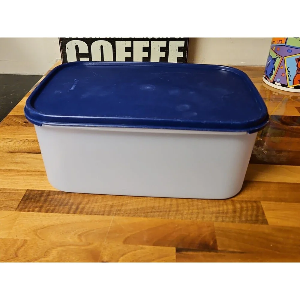 Tupperware Modular Mates #2 Container #1609 w/ Blue Lid #1610, 18 Cup, 4.3 Litre